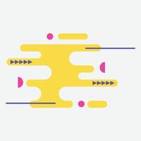 Abstract design featuring yellow shapes with pink and blue accents, creating a dynamic composition. vector