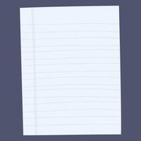 A blank lined notebook page, suitable for writing notes or ideas. vector