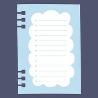 A blank notepad with a decorative border for writing notes. vector