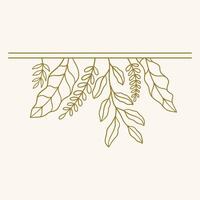 A minimalist illustration of hanging leaves in a simple line art style. vector