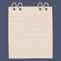 A blank notepad with spiral binding, ready for notes or sketches. vector