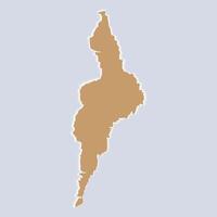 A simplified silhouette map of a country or region in a neutral color. vector