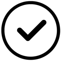 check mark icon in a circle on transparent background png