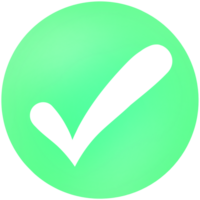 A green check mark in a circle shape, illustration of Tick marks png