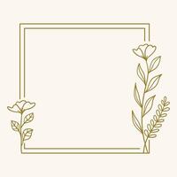 A minimalist floral frame design for invitations or decorative purposes. vector