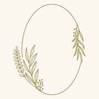 A minimalist botanical frame with delicate line art for design purposes. vector
