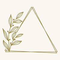 A minimalist design featuring a triangle and botanical elements. vector