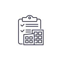 Building permit icon in line design vector