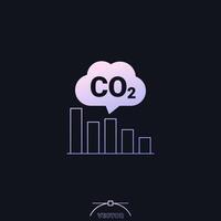 reduce carbon emissions icon with co2 chart vector