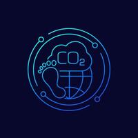 carbon footprint icon, linear design vector