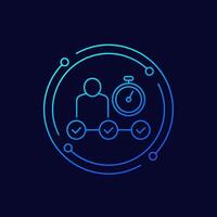 fast career development icon, linear design vector