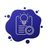 patent certificate icon, line vector