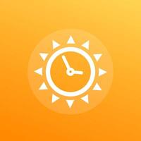 sun and time icon, design vector