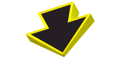 3D Directional Arrow isolated on a Transparent Background png