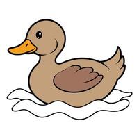 Rubber duck in water isolated on white background vector