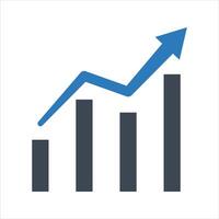 Growing graph icon. Business analysis icon vector