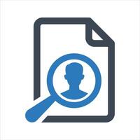 Document search icon, search file icon vector