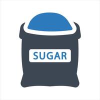 Sugar icon. Open sugar sack icon icon vector