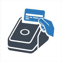 Swipe card security system icon. Swiping a credit card icon vector