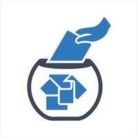 Raffle icon. Choosing random numbered ticket. Prize giveaway icon vector