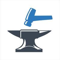Blacksmith icon. Anvil and hammer icon vector
