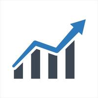 Growing graph icon. Business analysis icon vector