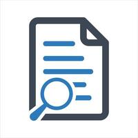 Document search icon. Search file icon vector