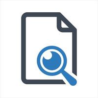 Document search icon, search file icon vector