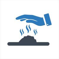 Hot surface icon. Warning. Do not touch icon vector