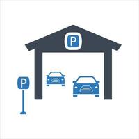 Hotel parking icon. Car parking icon vector