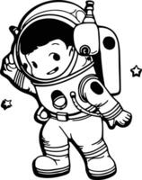 A cartoon astronaut in space vector