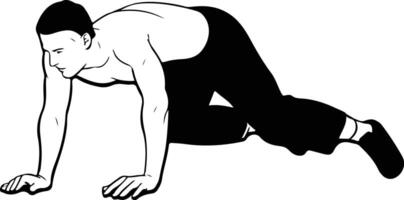 A man doing push ups vector