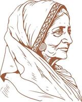 Indian mother portrait vector
