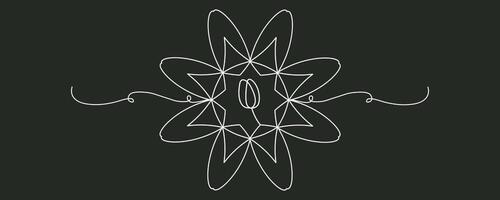 Tied ribbon bow hand drawing one line. Christmas and birthday presents are wrapped in a simple linear style. vector
