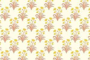 Seamless Floral Pattern Featuring Detailed Abstract Botanical Flowers and Leaf Designs Ideal for Fashion Fabric, Home Decor, and Digital Print Use vector