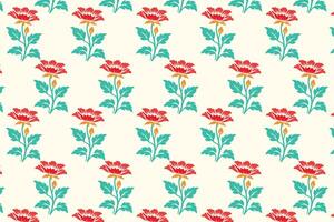 Seamless Colorful Floral Pattern with Abstract Botanical Blossoms and Leaves for Fashion Fabric and Digital Print Background Design vector