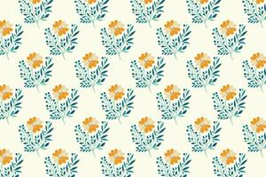 Seamless Multicolor Floral Pattern with Abstract Botanical Designs and Leaf Elements for Fashion Fabric and Digital Print Backgrounds vector