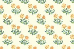 Seamless Floral Pattern with Abstract Botanical Flowers and Natural Leaf Elements for Fashion Fabric and Graphic Design Projects vector