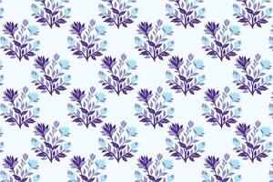Seamless Floral Pattern Featuring Abstract Botanical Flowers and Lush Leaf Designs for Fashion Fabrics, Home Decor, and Digital Print Applications vector
