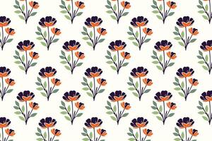 Seamless Floral Pattern Showcasing Detailed Abstract Botanical Flowers and Leaf Designs for Fashion Fabric, Home Decor, and Digital Print Applications vector