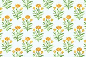 Seamless Floral Pattern Featuring Lush Abstract Botanical Flowers and Leaf Elements for Fashion Fabric, Home Decor, and Digital Print Design vector