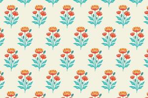 Seamless Abstract Floral Pattern with Botanical Flowers and Leaf Elements for Contemporary Fashion Fabric and Digital Print Design vector