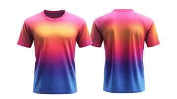 front and back men's t - shirts with colorful gradient png