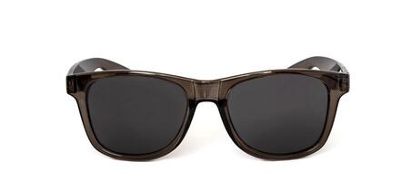 Black sunglasses in a transparent black frame isolated on white background. photo
