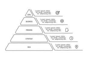 Doodle infographic elements with 5 options. business template for presentation vector