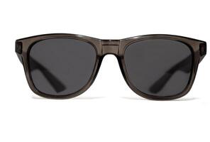 Black sunglasses in a transparent black frame isolated on white background. Classic style. photo
