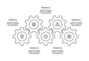 Doodle infographic elements with 5 options. business template for presentation vector