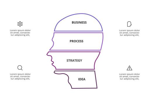 Creative concept for infographic with 4 steps, options, parts or processes. Business data visualization. vector