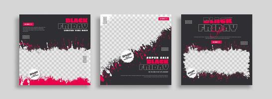 Black friday banner design template set vector