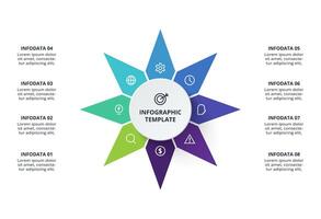 Creative concept for infographic with 8 steps, options, parts or processes. Business data visualization. vector